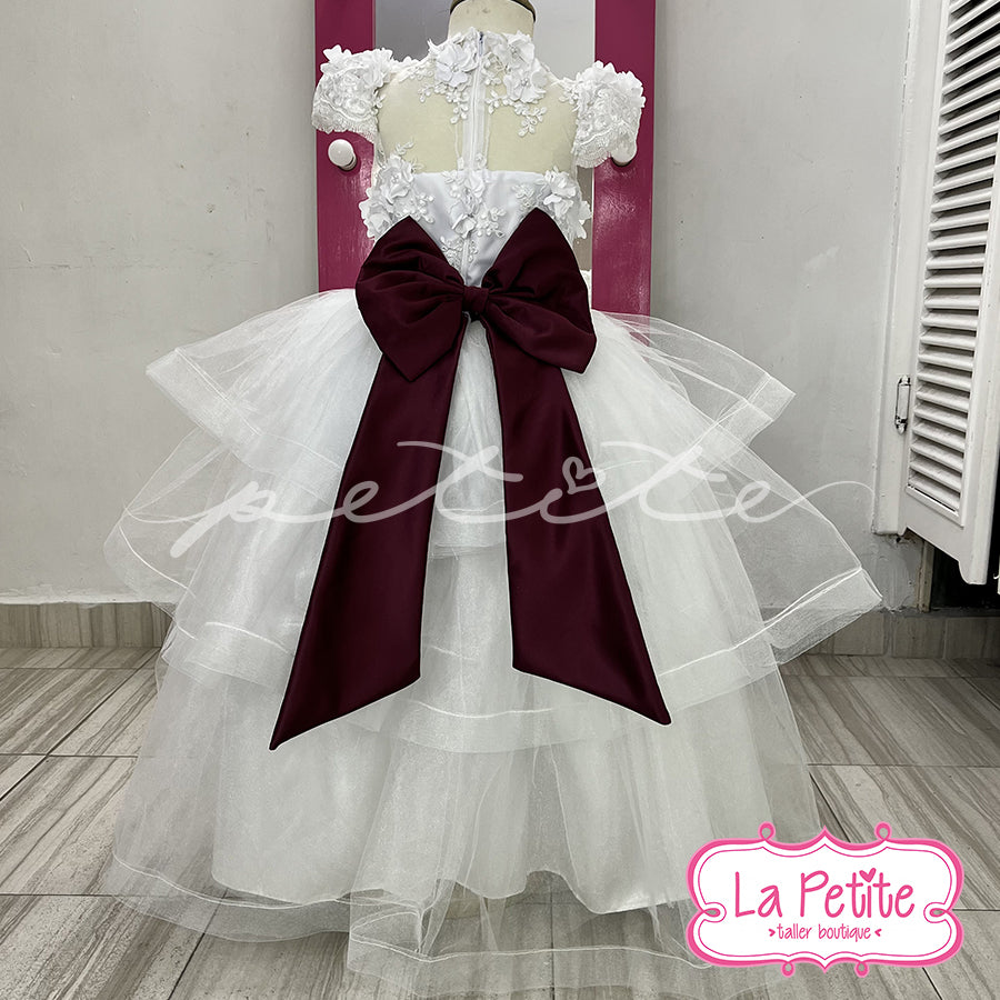 Blanco Encaje falda en capas