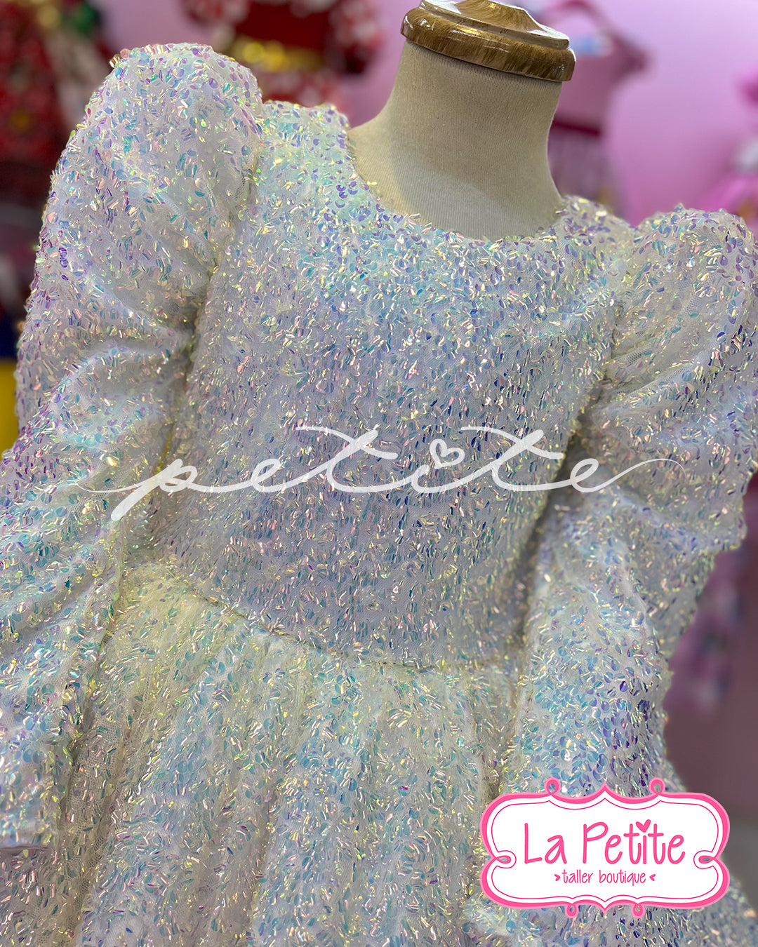 Vestido Blanco Brillo Tornasol
