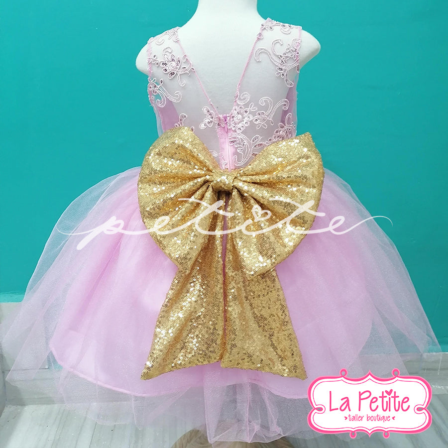 rosa top encaje con pedrería