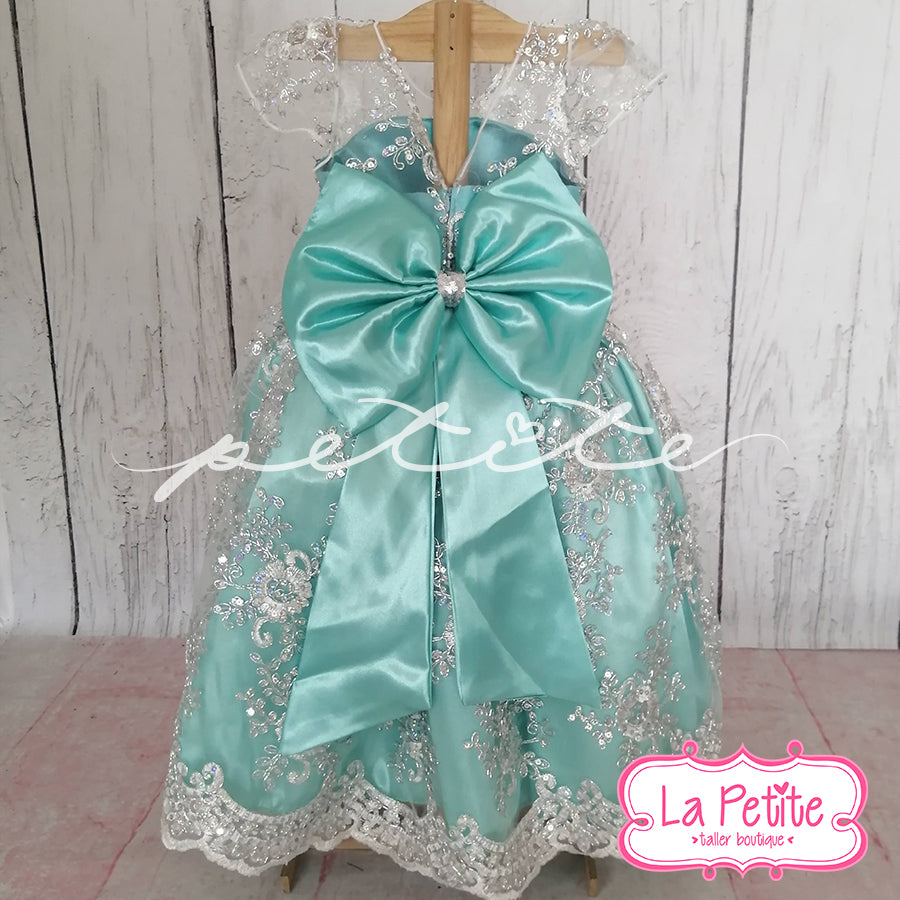 azul con encaje plata con transparencia