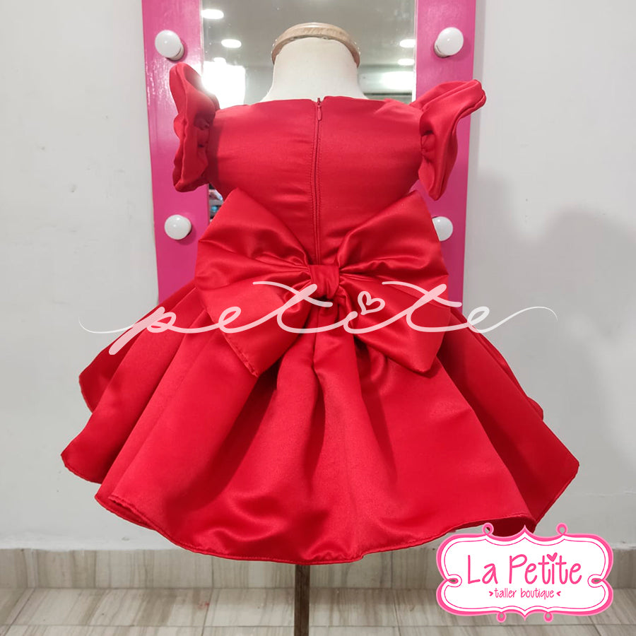 Vestido Rojo con Dorado navideño