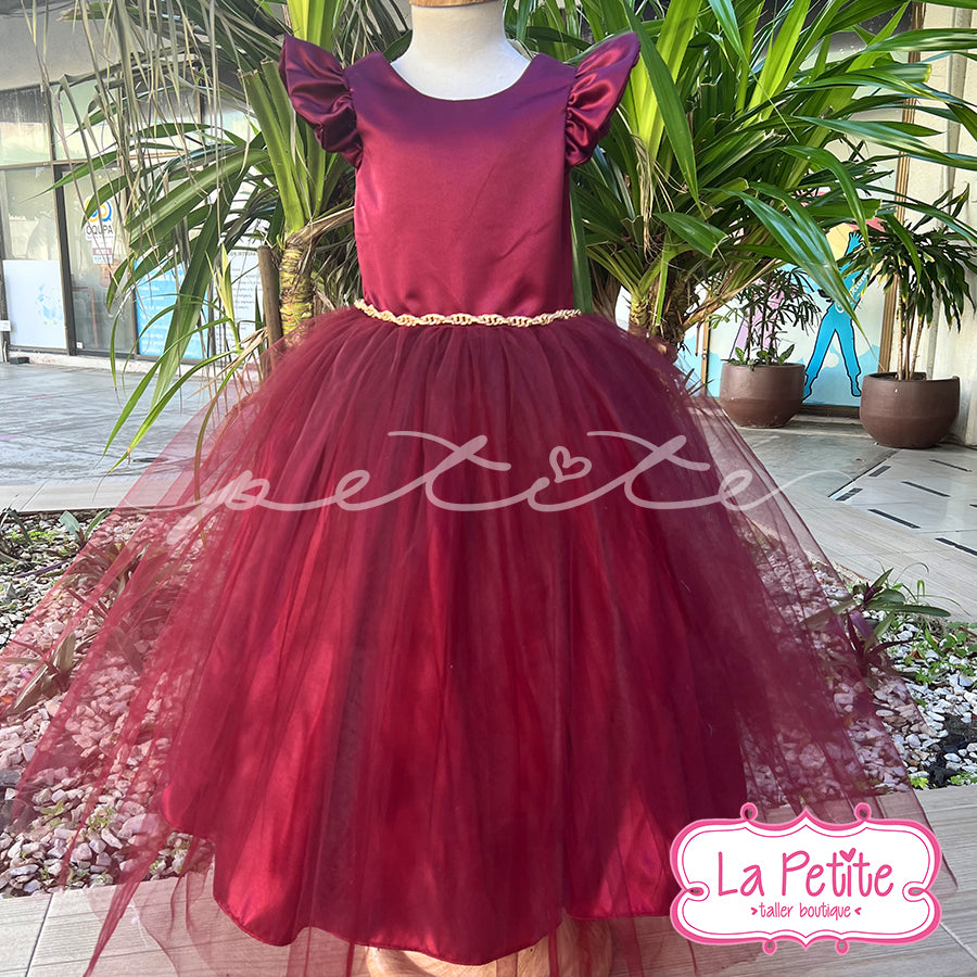 Rojo vino falda esponjada