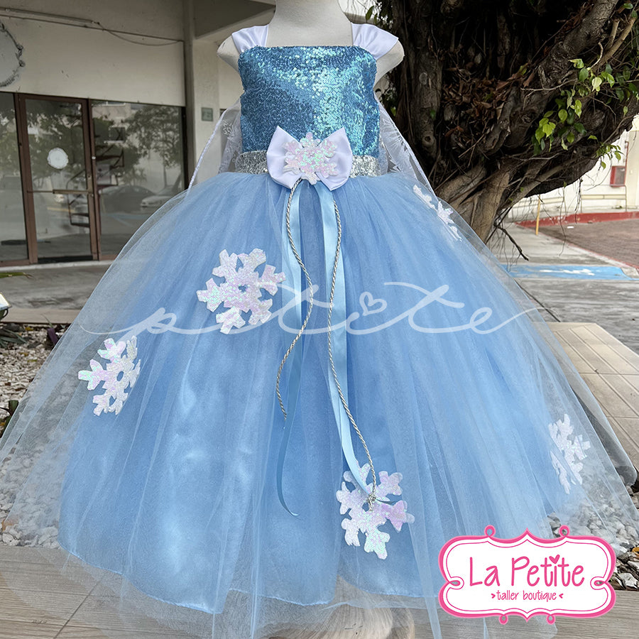 Frozen Vestido glitter azul claro