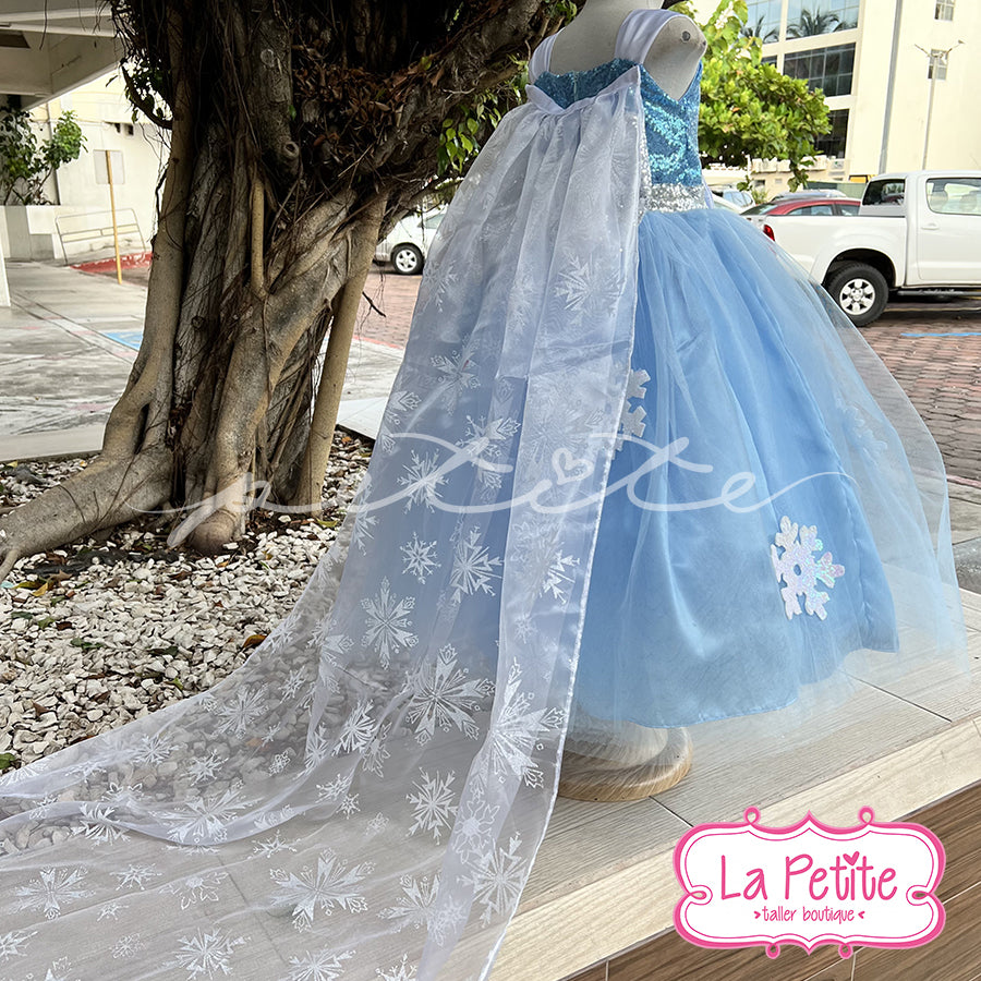 Frozen Vestido glitter azul claro