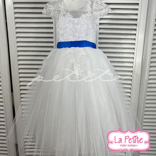 Vestido blanco top encaje flores