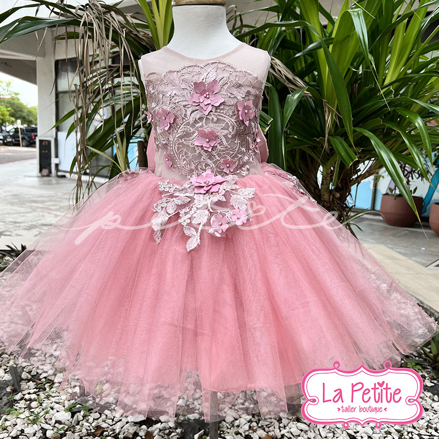 Vestido top flores rosa falda corta