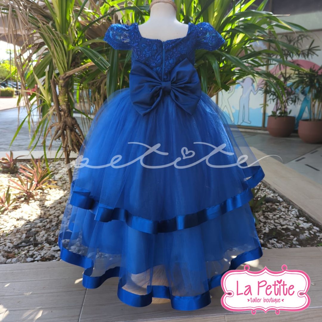 Vestido Azul Falda en dos capas