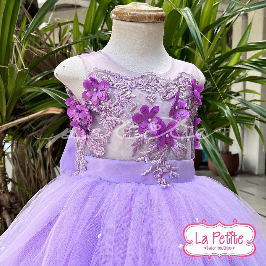 Vestido top flores morado falda larga