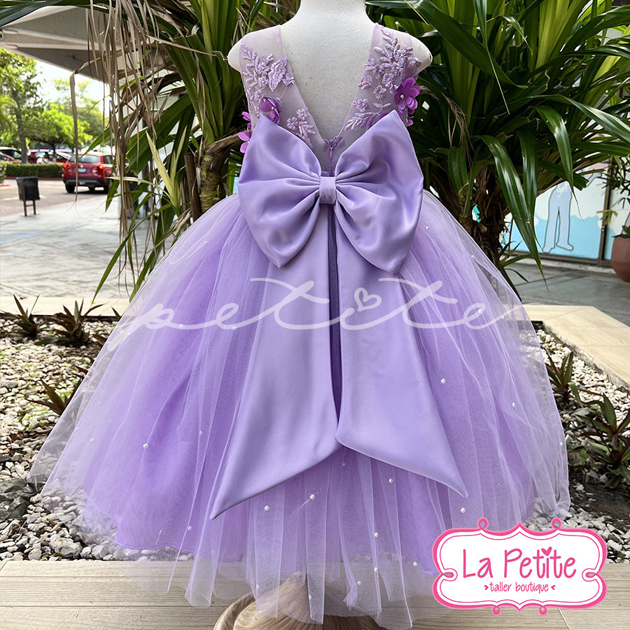 Vestido top flores morado falda larga