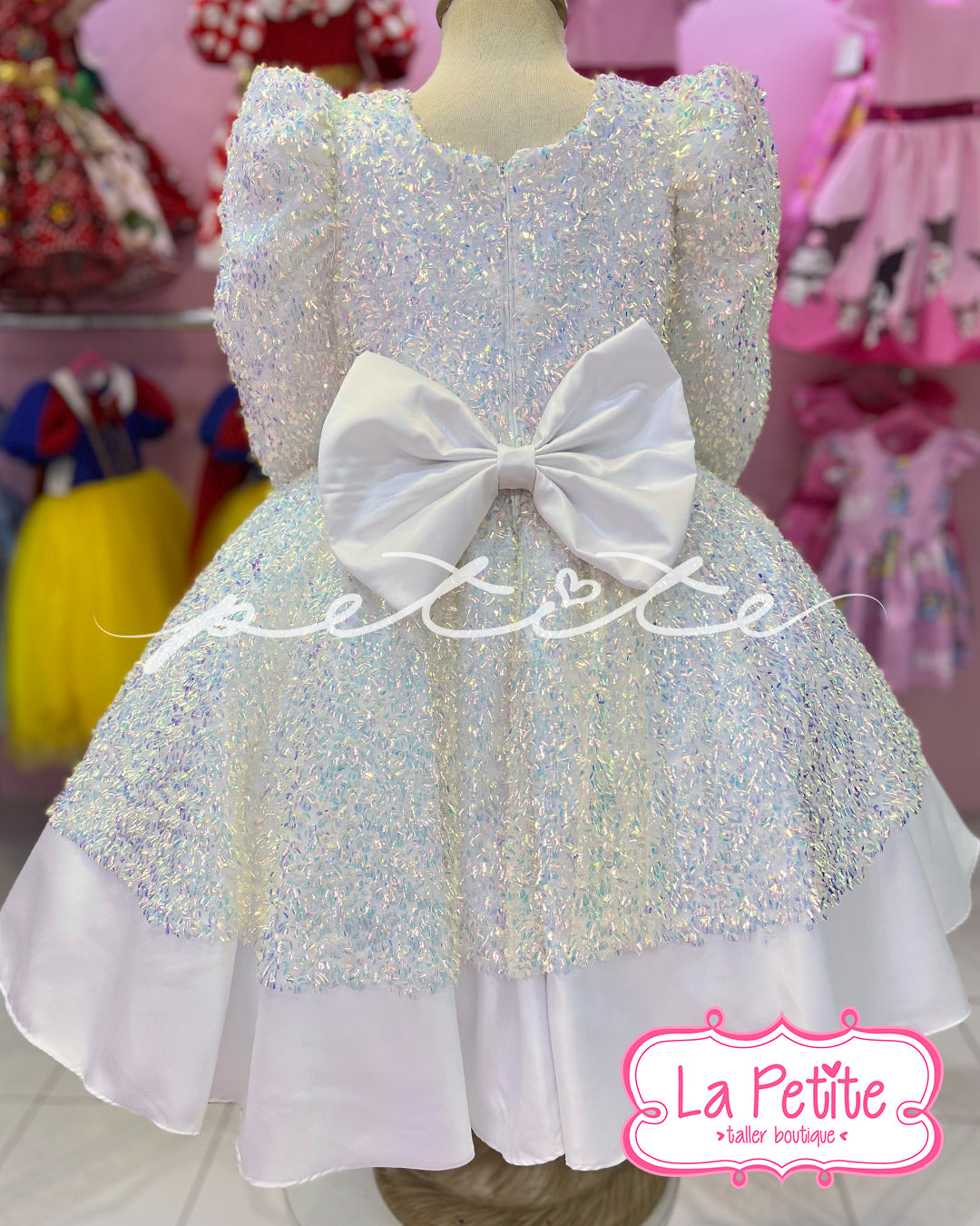 Vestido Blanco Brillo Tornasol