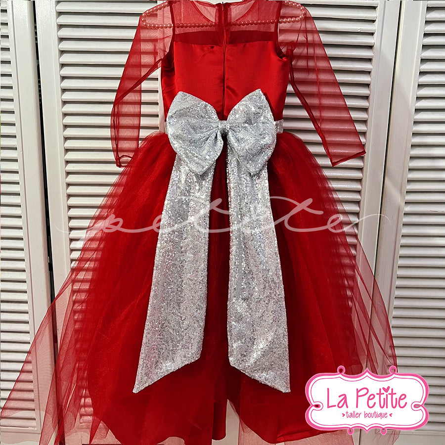 vestido rojo manga larga