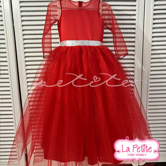 vestido rojo manga larga