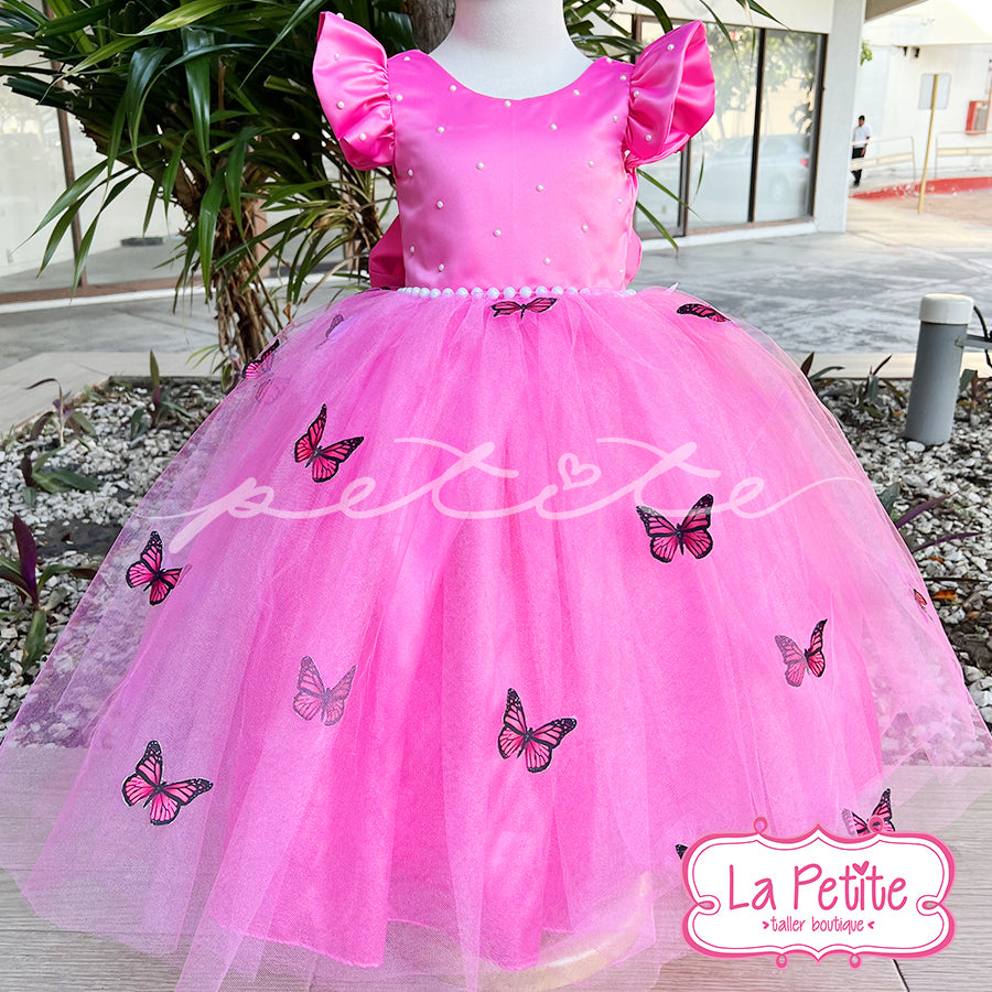 Vestido Mariposas Rosa Chicle