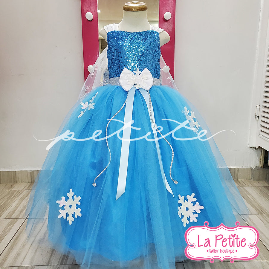 Frozen Vestido glitter azul