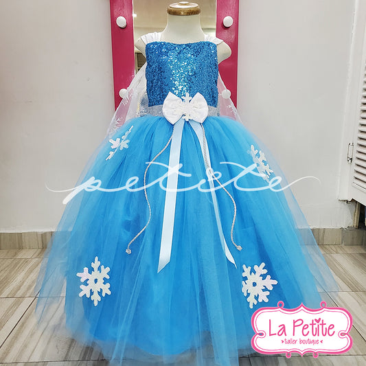 Frozen Vestido glitter azul