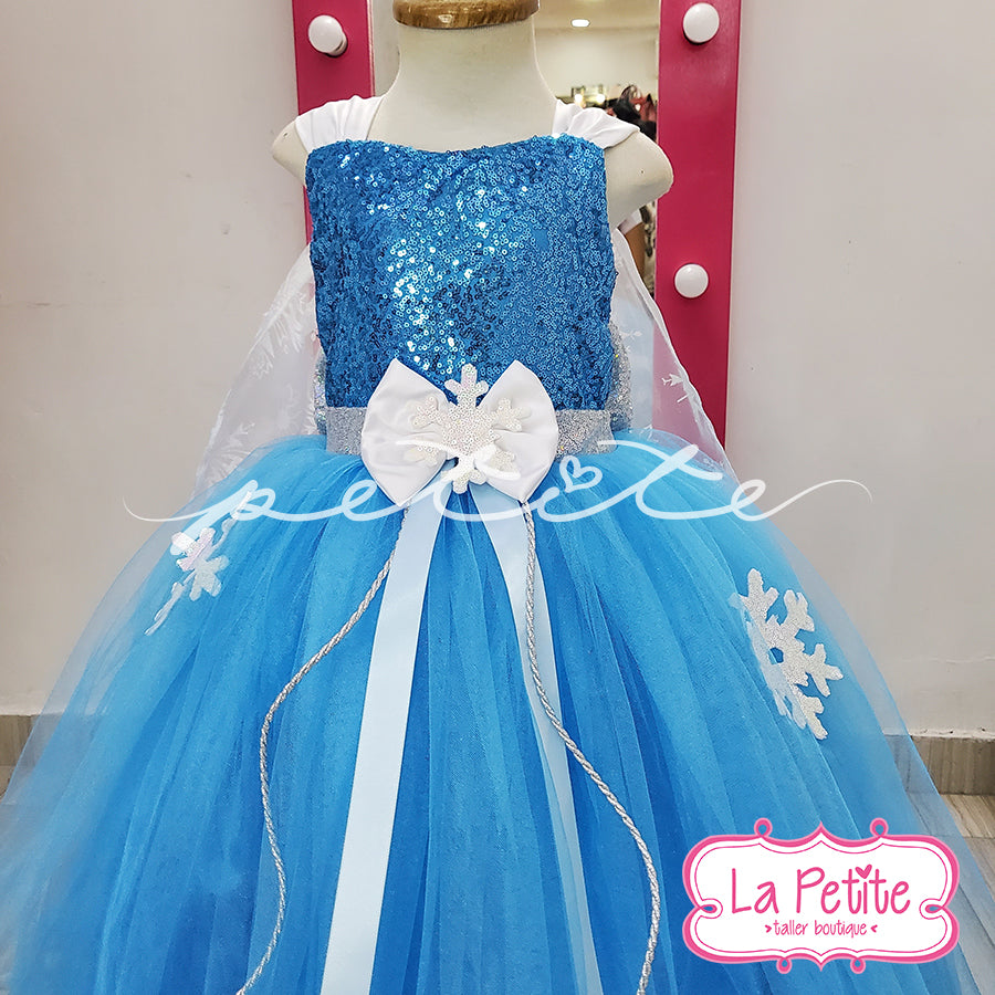 Frozen Vestido glitter azul