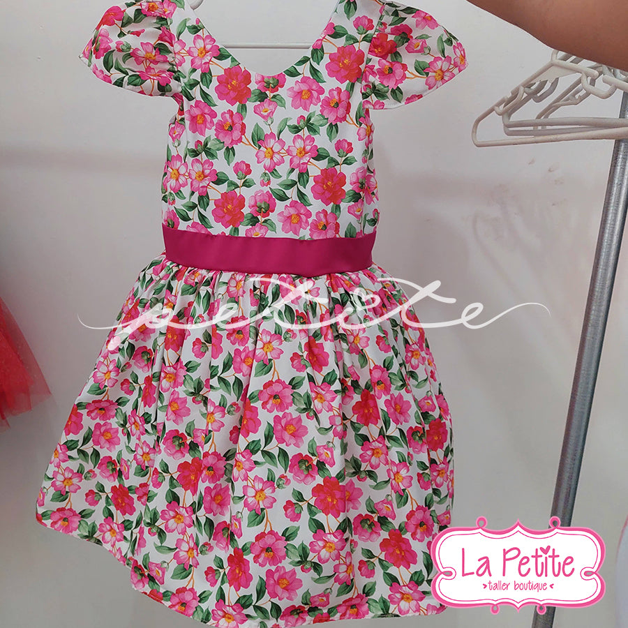 vestido floral rojo