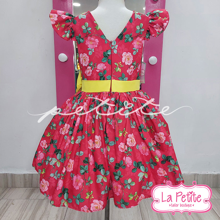 Vestido Rojo Rosas