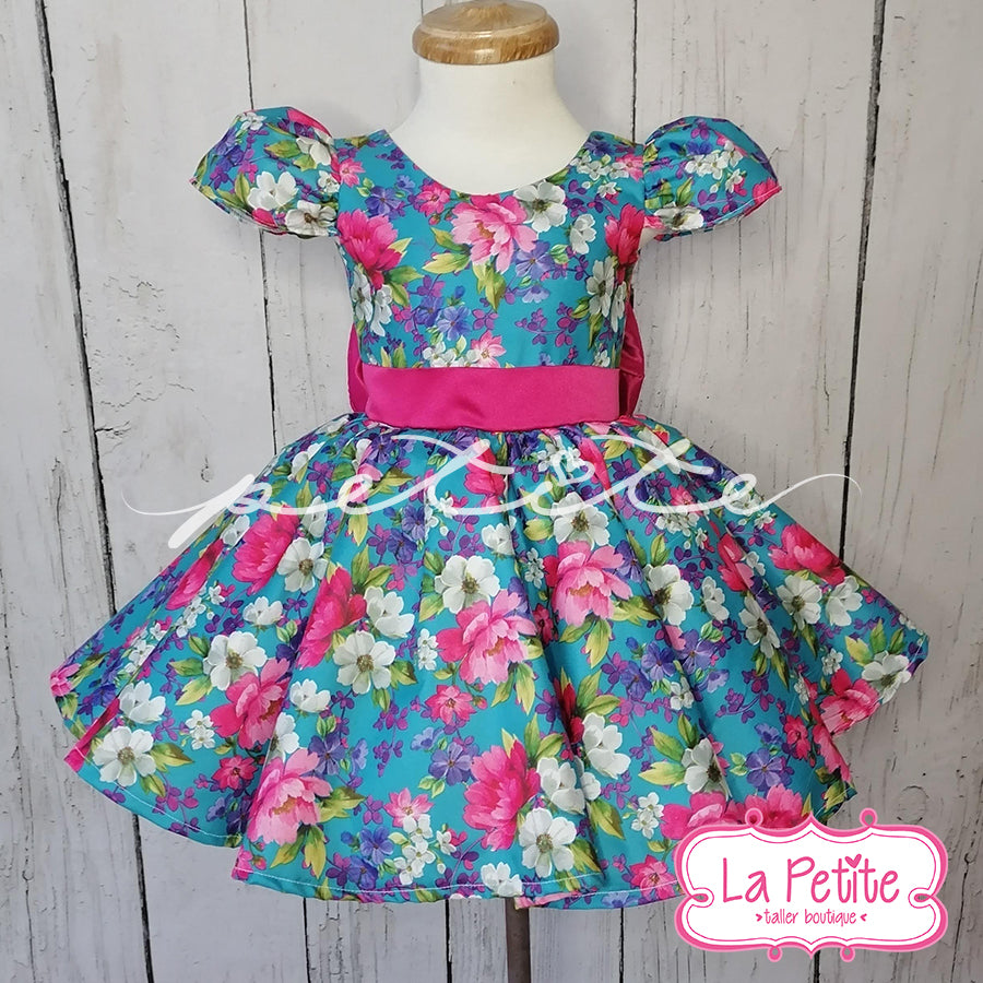 Vestido azul floral