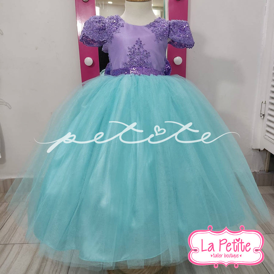 vestido Encaje Morado pedrería